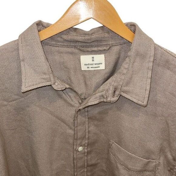 Mutual Weave Mens Long Sleeve Cotton Button-up Shirt Brown XXL NWT - Picture 2 of 9
